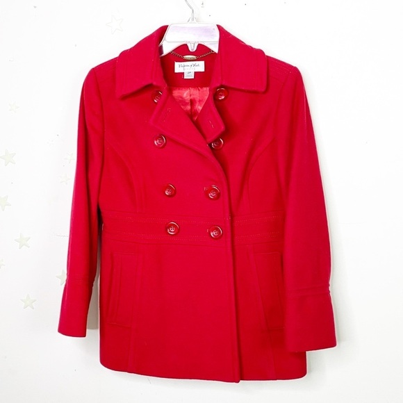 𝅺Preston & York petits red double breasted pea coat - Picture 1 of 6